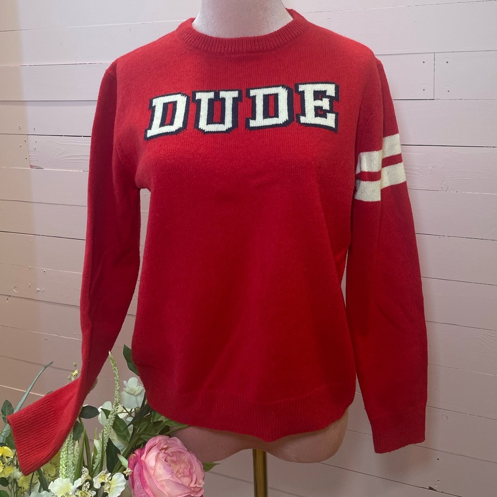 GAP kids Red 'DUDE' Sweater